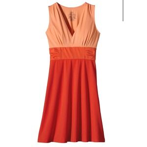 Patagonia orange organic cotton Margot fit n‎ flare dress XS summer athleisure